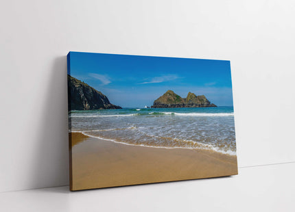 Holywell Bay, Cornwall near newquay canvas picture print gul rock
