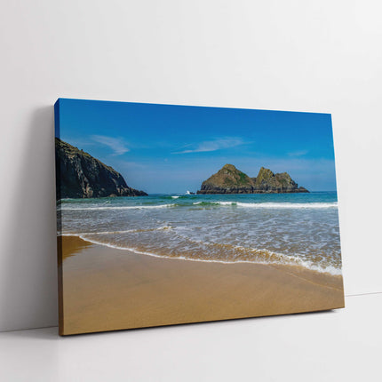 Holywell Bay, Cornwall near newquay canvas picture print gul rock