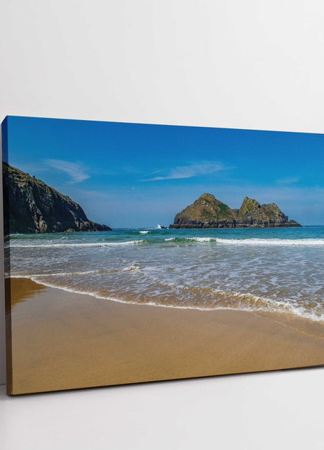 Holywell Bay, Cornwall near newquay canvas picture print gul rock