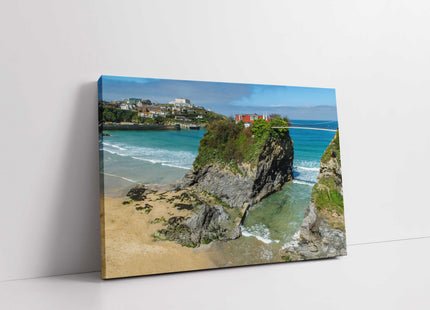 ✅ Towan Beach Island House canvas print, Newquay Harbour Cornwall coastal wall art