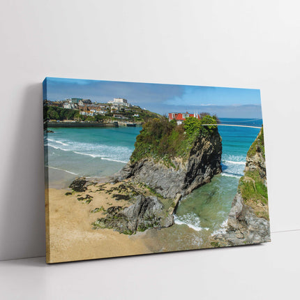 ✅ Towan Beach Island House canvas print, Newquay Harbour Cornwall coastal wall art