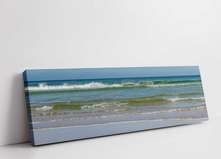 Waves on the Cornish coast. In the surf. Canvas picture print.