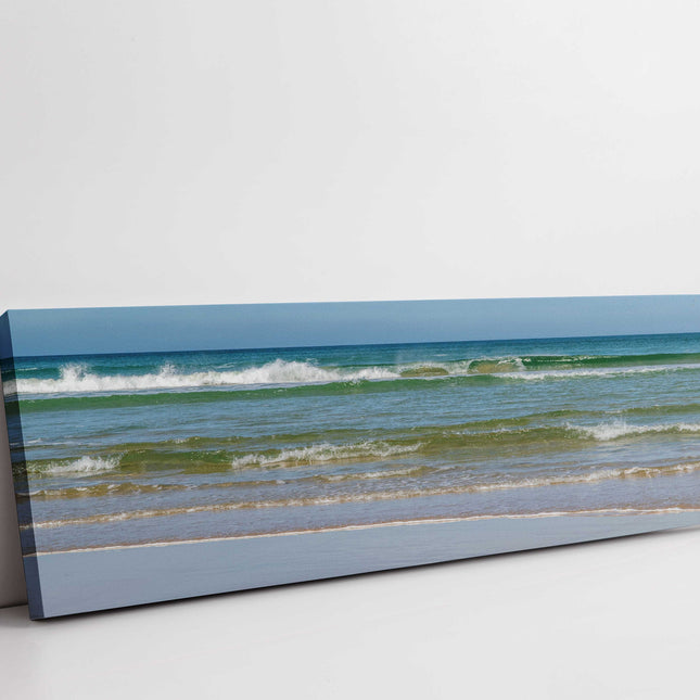 Waves on the Cornish coast. In the surf. Canvas picture print.