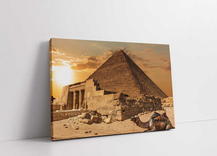 Pyramid of Khufu, Giza, Egypt. Camel. Canvas Print. Wall décor