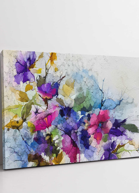Colourful Abstract flower painting. Spring flowers. Modern Canvas Print. Wall