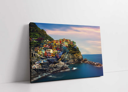 Cinque Terre. Italian coastal fishing village landscape canvas picture print.