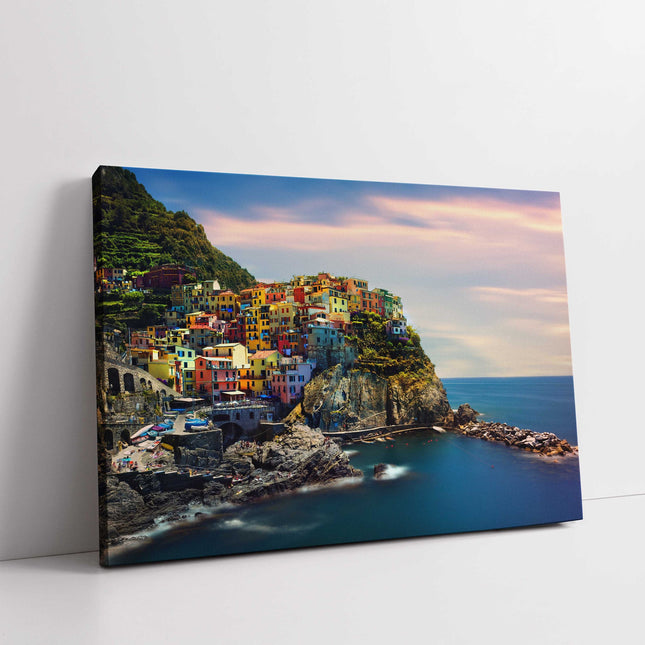 Cinque Terre. Italian coastal fishing village landscape canvas picture print.