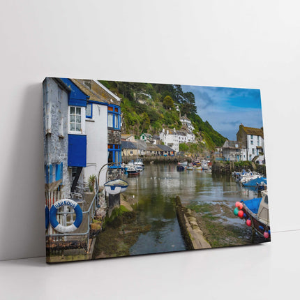 Polperro, fishing village, Cornwall. Canvas print.