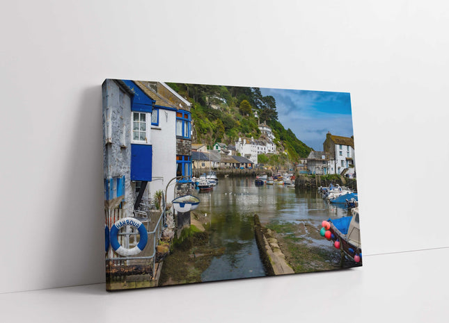 Polperro, fishing village, Cornwall. Canvas print.