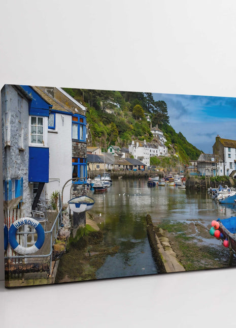 Polperro, fishing village, Cornwall. Canvas print.