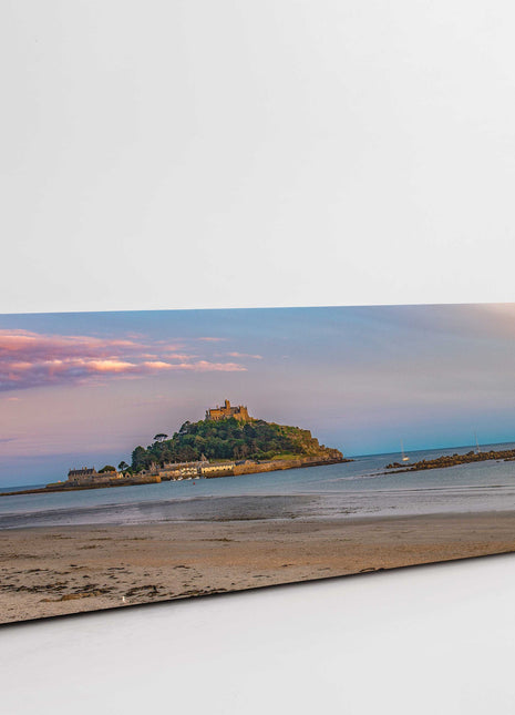 St Michaels Mount, Cornwall. Panoramicsunset canvas picture print south coast