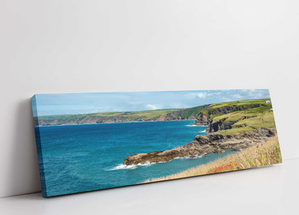 Cornish Coastline. Beautiful scenic panoramic canvas picture print.