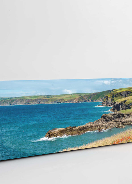 Cornish Coastline. Beautiful scenic panoramic canvas picture print.