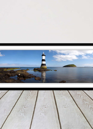 Penmon Point, lighthouse. Menai Straits. Framed picture in a choice of styles.
