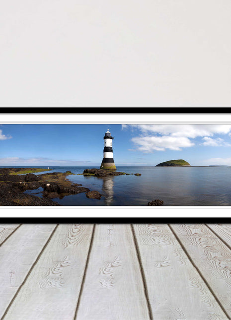 Penmon Point, lighthouse. Menai Straits. Framed picture in a choice of styles.