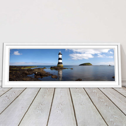 Penmon Point, lighthouse. Menai Straits. Framed picture in a choice of styles.