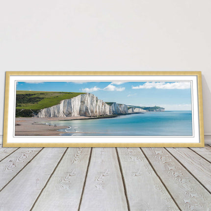 White Cliffs. Seven Sisters National Park. Panoramic framed picture print