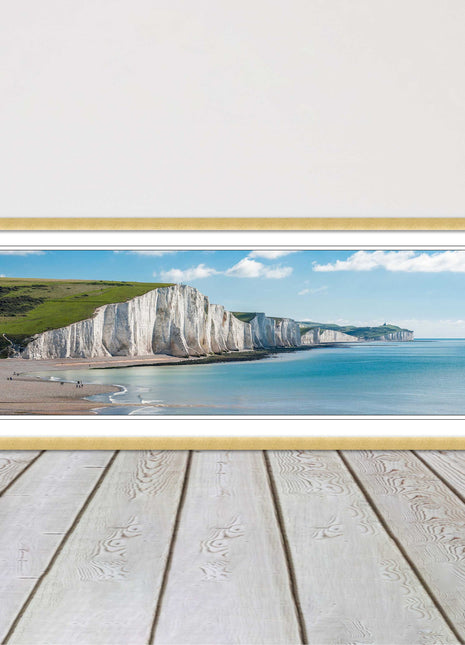 White Cliffs. Seven Sisters National Park. Panoramic framed picture print