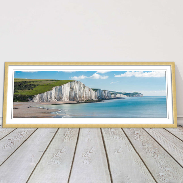 White Cliffs. Seven Sisters National Park. Panoramic framed picture print