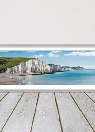 White Cliffs. Seven Sisters National Park. Panoramic framed picture print