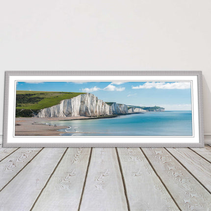 White Cliffs. Seven Sisters National Park. Panoramic framed picture print