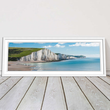 White Cliffs. Seven Sisters National Park. Panoramic framed picture print