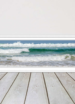 rolling surf waves north cornwall coast Framed picture printed choice in frame
