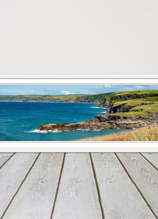 cornwall coasline by port isaac in north cornwall. Framed picture print choice
