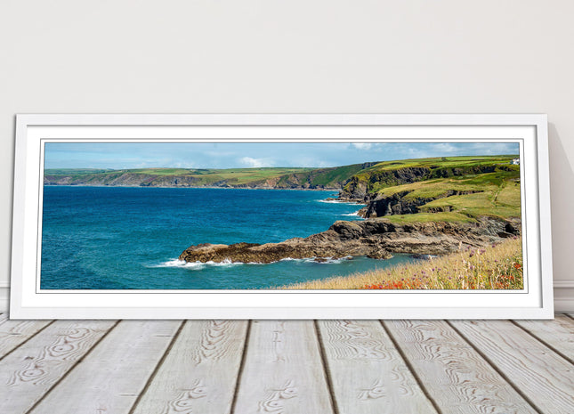 cornwall coasline by port isaac in north cornwall. Framed picture print choice
