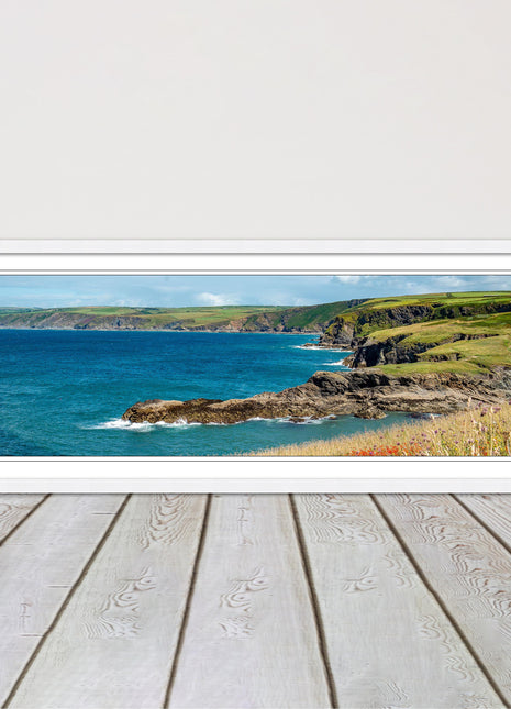 cornwall coasline by port isaac in north cornwall. Framed picture print choice