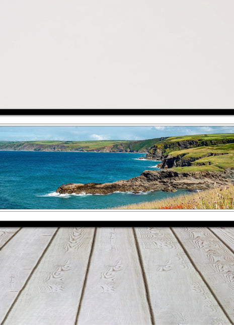 cornwall coasline by port isaac in north cornwall. Framed picture print choice