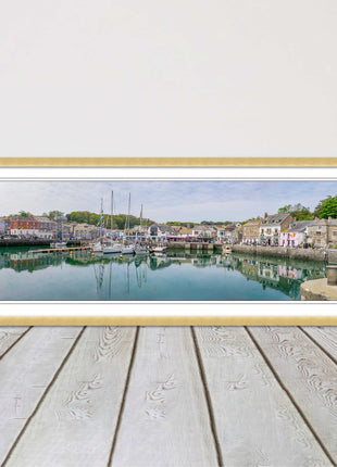 Padstow harbour, Cornwall. Framed picture print with a choice of frame colours.