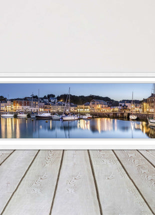 Padstow harbour at night framed picture print North cornwall choce of frame