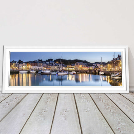 Padstow harbour at night framed picture print North cornwall choce of frame