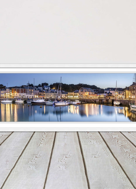Padstow harbour at night framed picture print North cornwall choce of frame
