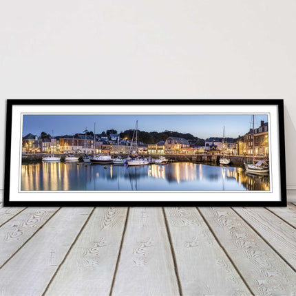 Padstow harbour at night framed picture print North cornwall choce of frame