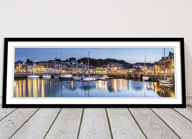 Padstow harbour at night framed picture print North cornwall choce of frame