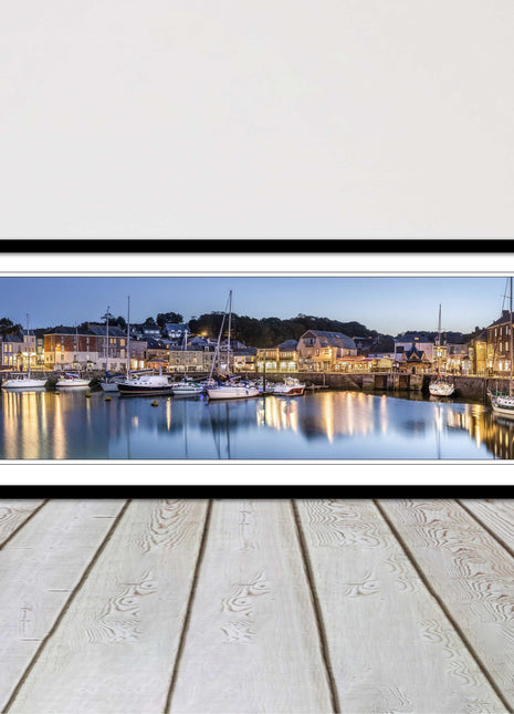 Padstow harbour at night framed picture print North cornwall choce of frame