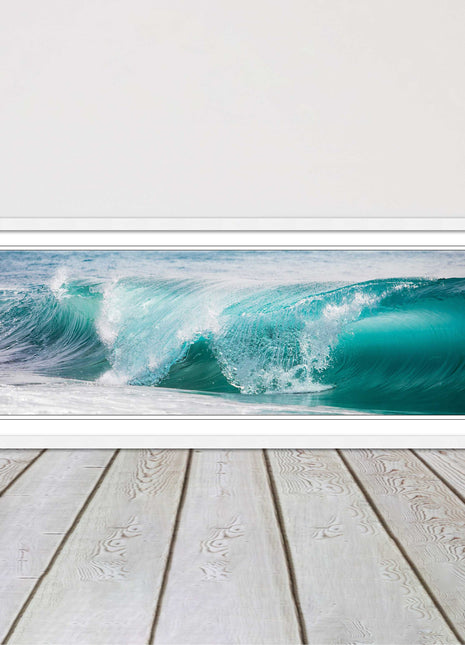 Rolling surf waves. ocean colours Framed picture print choice in frame colours