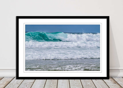 tropical looking surf stormy waves framed picture print turquoise waves