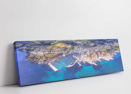 Mevagissey harbour, aerial view. Canvas picture print