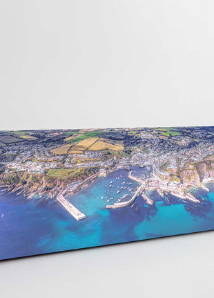 Mevagissey harbour, aerial view. Canvas picture print