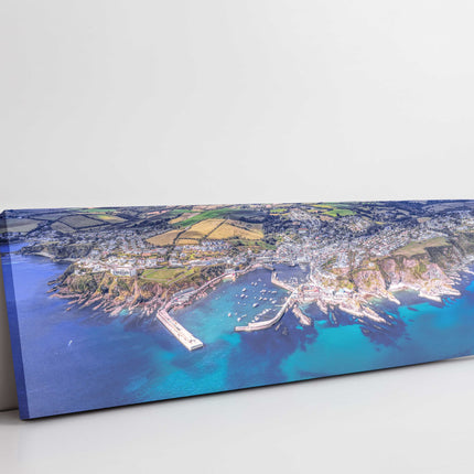 Mevagissey harbour, aerial view. Canvas picture print