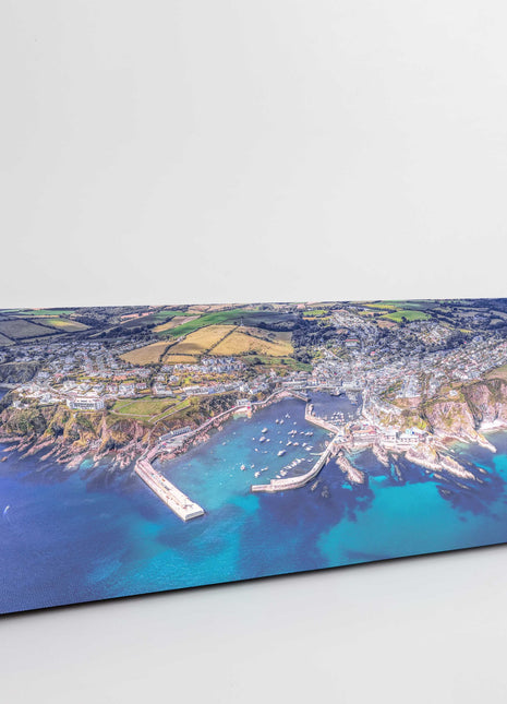 Mevagissey harbour, aerial view. Canvas picture print