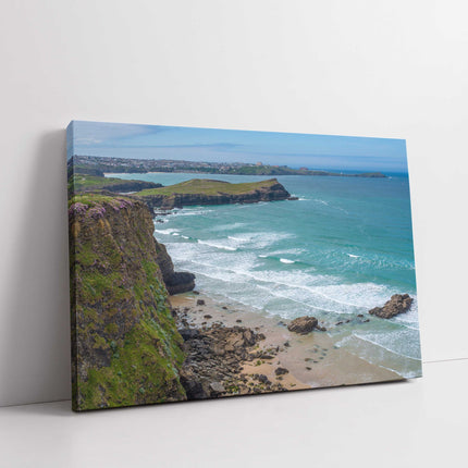 Newquay Bay and coastline. Newquay, Cornwall. Canvas print beautiful seascape