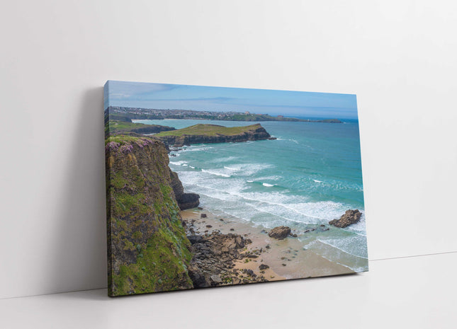 Newquay Bay and coastline. Newquay, Cornwall. Canvas print beautiful seascape