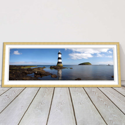 Penmon Point, lighthouse. Menai Straits. Framed picture in a choice of styles.