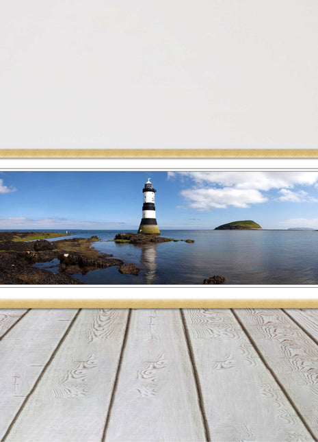 Penmon Point, lighthouse. Menai Straits. Framed picture in a choice of styles.