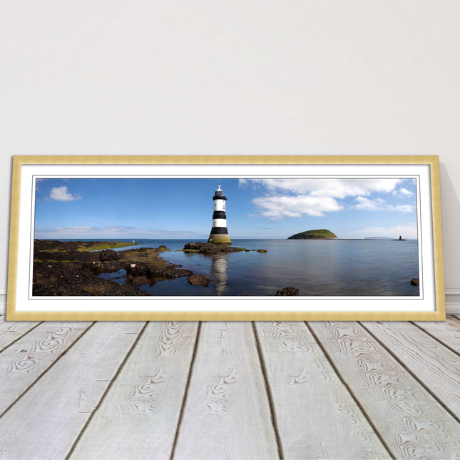 Penmon Point, lighthouse. Menai Straits. Framed picture in a choice of styles.