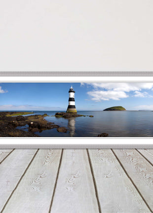 Penmon Point, lighthouse. Menai Straits. Framed picture in a choice of styles.
